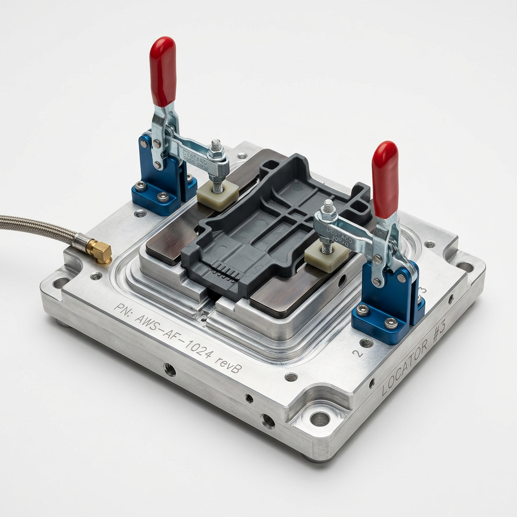 CNC-Machined Aluminum Lower Fixture with Vacuum Clamping