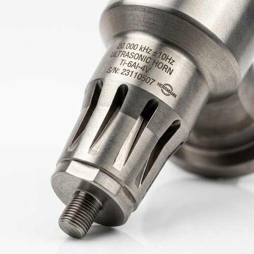 Slotted Titanium Ultrasonic Sonotrode with Resonance Tuning